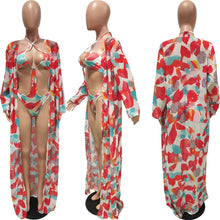 Load image into Gallery viewer, Prowow Women Beach Outfits New Summer Lady Swimsuits Fashion Print One-piece Bikini with Long Cover-ups Bathing Suits - Shop &amp; Buy
