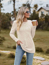 Load image into Gallery viewer, Ribbed Round Neck Long Sleeve Tee - Shop &amp; Buy
