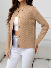 Load image into Gallery viewer, Round Neck Cable-Knit Buttoned Knit Top - Shop &amp; Buy

