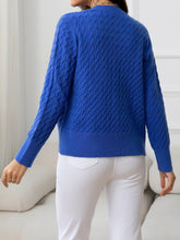 Load image into Gallery viewer, Round Neck Cable-Knit Buttoned Knit Top - Shop &amp; Buy
