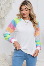 Load image into Gallery viewer, Round Neck Color Block Glitter Sleeve Sweatshirt - Shop &amp; Buy
