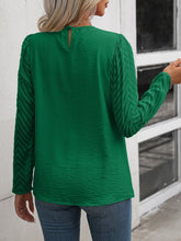 Load image into Gallery viewer, Ruched Round Neck Puff Sleeve Blouse - Shop &amp; Buy
