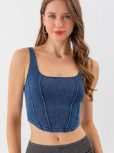 Load image into Gallery viewer, Seam Detail Cropped Denim Tank - Shop &amp; Buy

