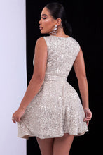 Load image into Gallery viewer, Sequin Surplice Neck Sleeveless Dress - Shop &amp; Buy
