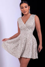 Load image into Gallery viewer, Sequin Surplice Neck Sleeveless Dress - Shop &amp; Buy
