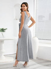 Load image into Gallery viewer, Slit Surplice Tie Waist Sleeveless Dress - Shop &amp; Buy
