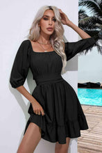 Load image into Gallery viewer, Square Neck Tie Back Ruffle Hem Dress - Shop &amp; Buy

