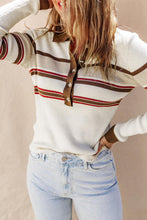Load image into Gallery viewer, Striped Collared Neck Rib-Knit Top - Shop &amp; Buy
