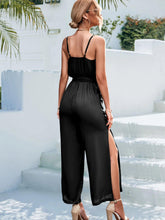 Load image into Gallery viewer, Tie Belt Spaghetti Strap Slit Jumpsuit - Shop &amp; Buy
