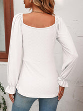 Load image into Gallery viewer, Tie Front V-Neck Puff Sleeve Blouse - Shop &amp; Buy
