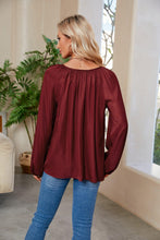 Load image into Gallery viewer, Tie Neck Balloon Sleeve Blouse - Shop &amp; Buy
