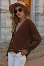 Load image into Gallery viewer, V-Neck Button-Down Dropped Shoulder Cardigan - Shop &amp; Buy
