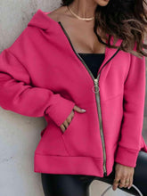 Load image into Gallery viewer, Zip-Up Slit Hoodie with Pockets - Shop &amp; Buy

