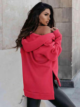 Load image into Gallery viewer, Zip-Up Slit Hoodie with Pockets - Shop &amp; Buy
