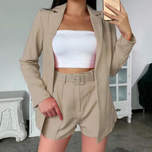 Load image into Gallery viewer, Znaiml Elegant Business Cardigan Blazer Coat and Shorts Matching Sets for Women Fall Outfits New in Office Lady Workwear Suits - Shop &amp; Buy
