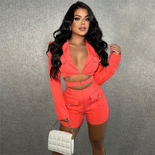 Load image into Gallery viewer, Znaiml Elegant Shorts Long Sleeve Hollow Out Bodycon Playsuit Blazer Style Rompers for Womens Jumpsuit One Pieces Club Outfits - Shop &amp; Buy
